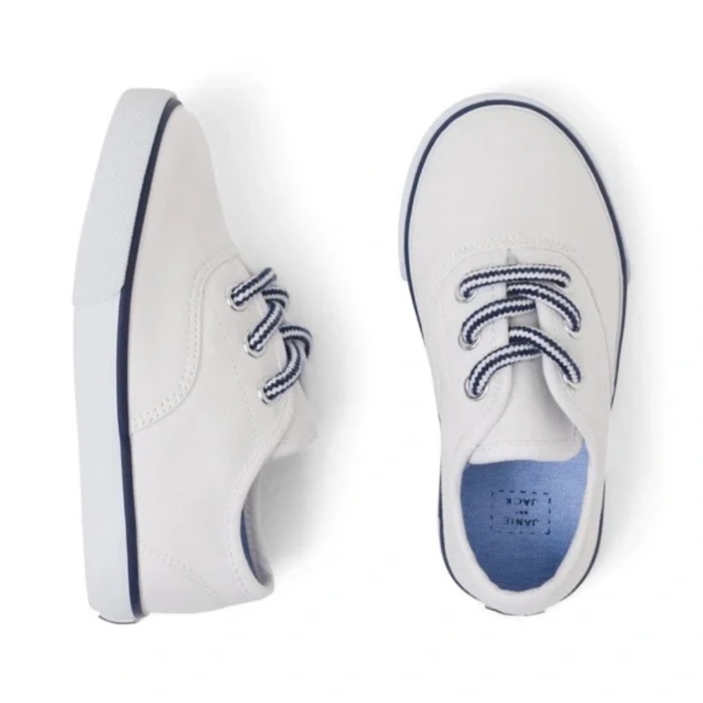 Janie and Jack White Canvas Sneakers (Size 7)